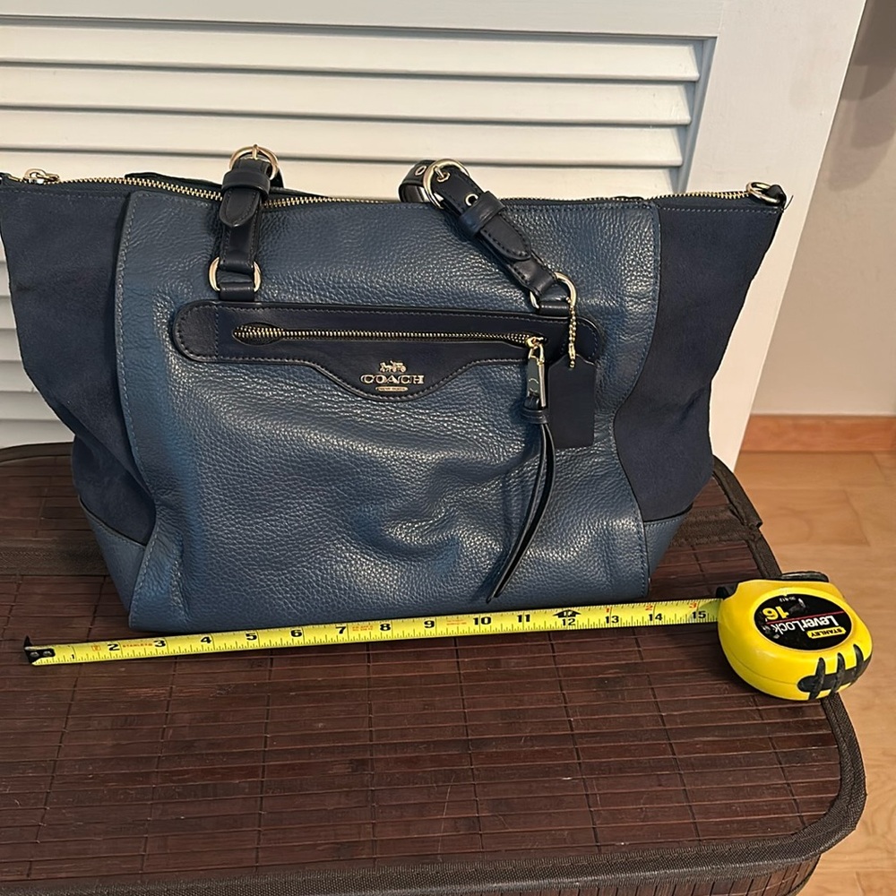 Leather and suede coach bag ￼